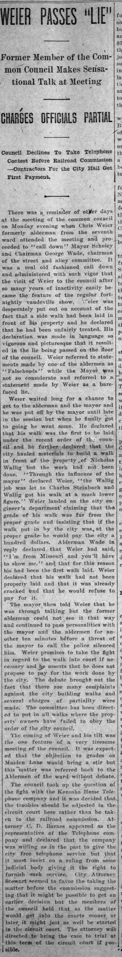 Clipping from Kenosha News